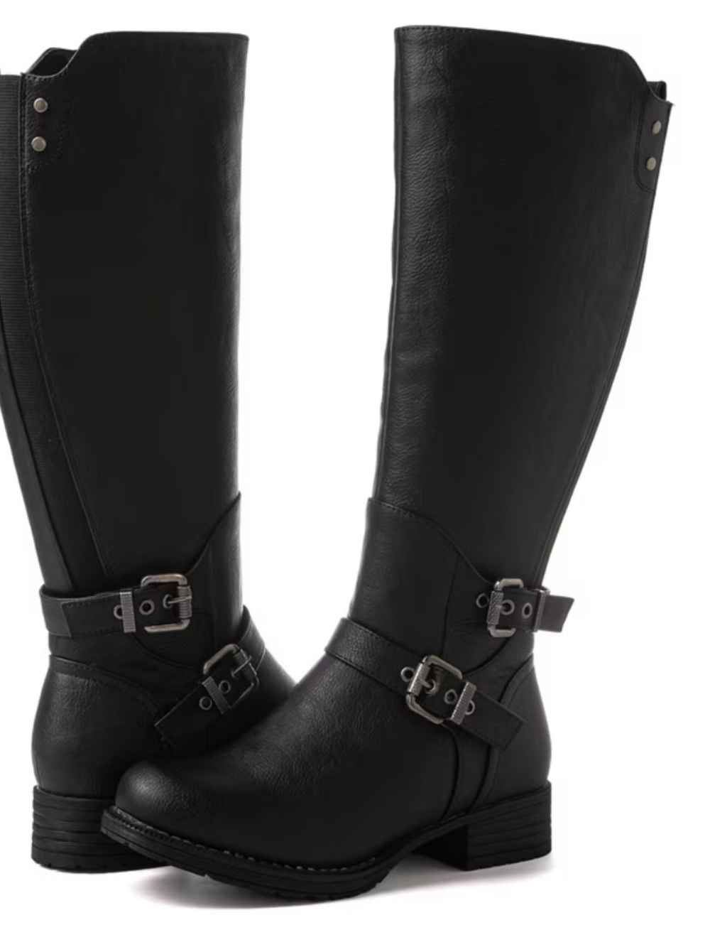 GLOBALWIN Women's 21YY10 Black Knee High Fashion Boots 9 Vegan Leather - Picture 1 of 8
